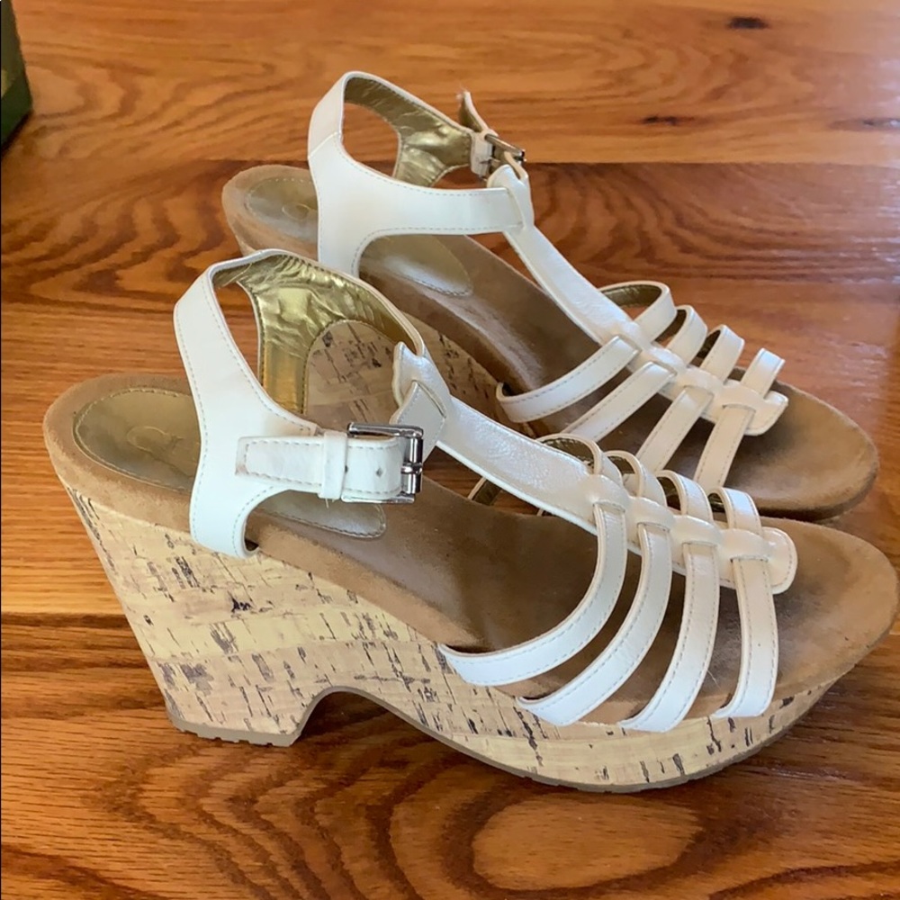 White Wedge Sandals